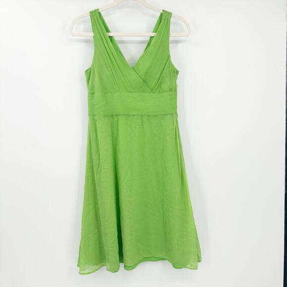 J. Crew Womens Sophia Sleeveless V-Neck Crepe 100% Silk Cocktail Party Dress 8P - Picture 2 of 8